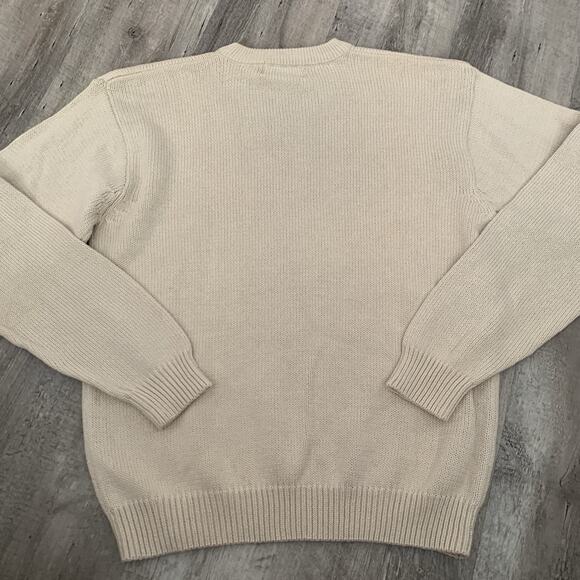 Northwest Territory Sweater Mens Medium Tan Cotton Knit Vintage Deadstock NEW - Picture 4 of 6